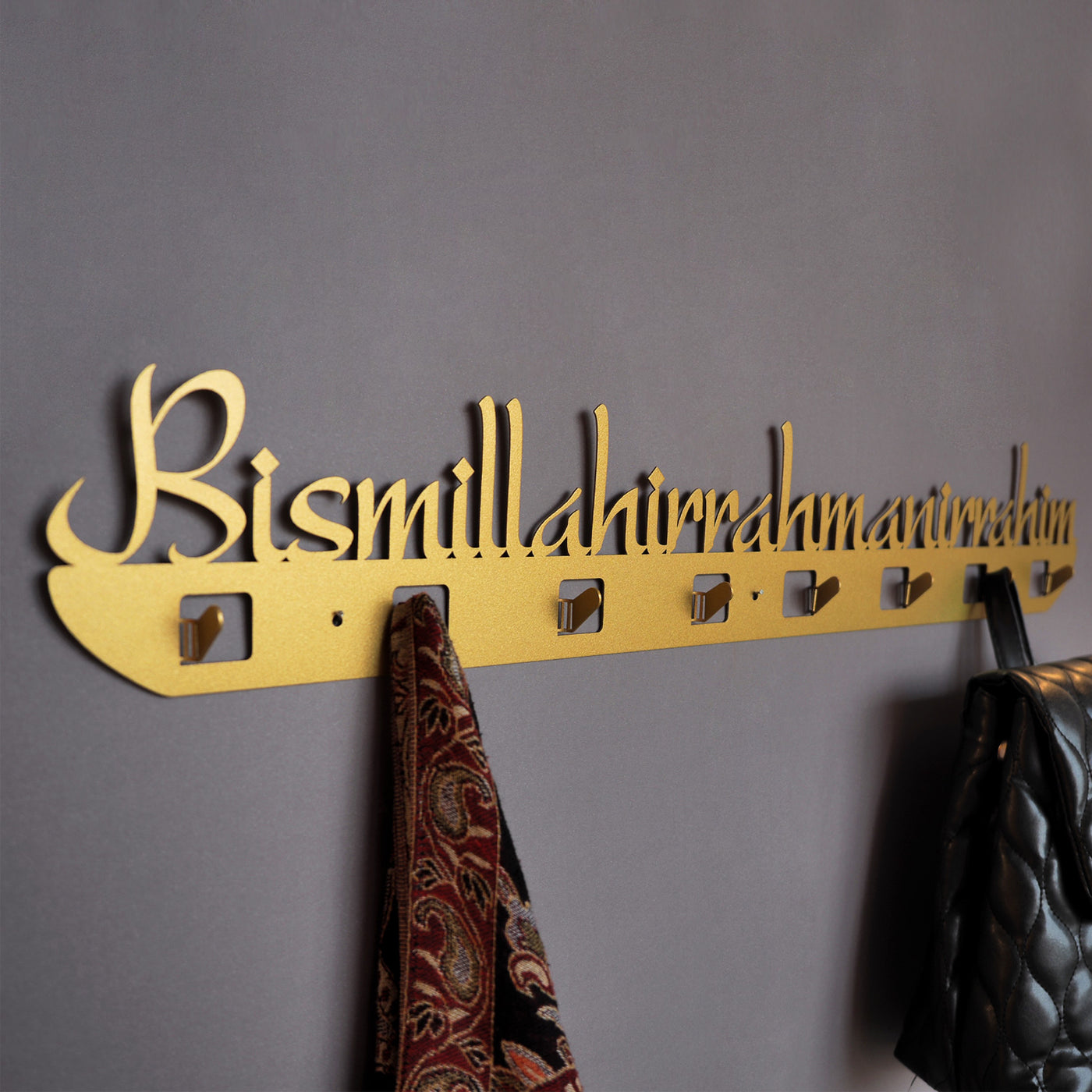 Besmele Yazılı Metal Duvar Askılığı - WAMH092