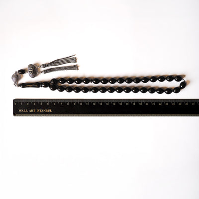 Kuru Torna Osmanlı Kesim Erzurum Oltu Tesbih - Özel El İşçiliği Gümüş İmame - WATD085