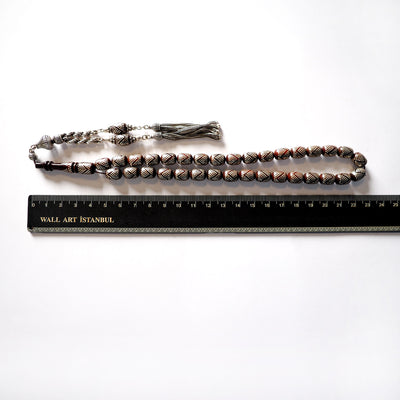 Gümüş İşlemeli İnce İşçilikli Kuka Tesbih - WATD077