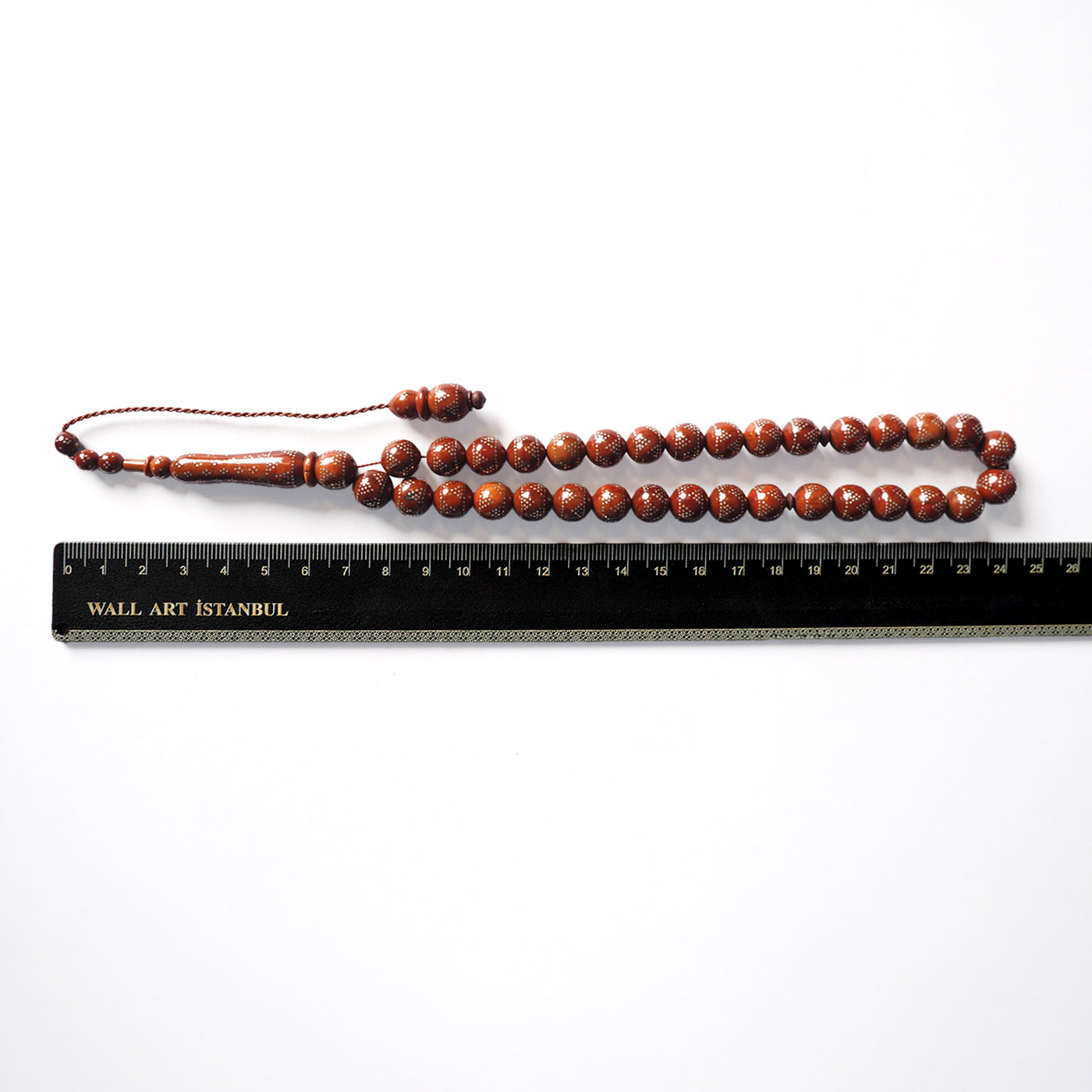 Gümüş Çakımlı İnce İşçilikli Kuka Tesbih (Kahve Ton) - WATD078