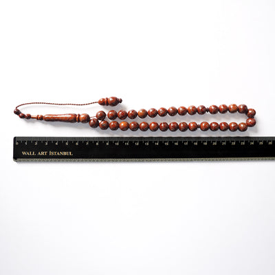 Gümüş Çakımlı İnce İşçilikli Kuka Tesbih (Kahve Ton) - WATD078