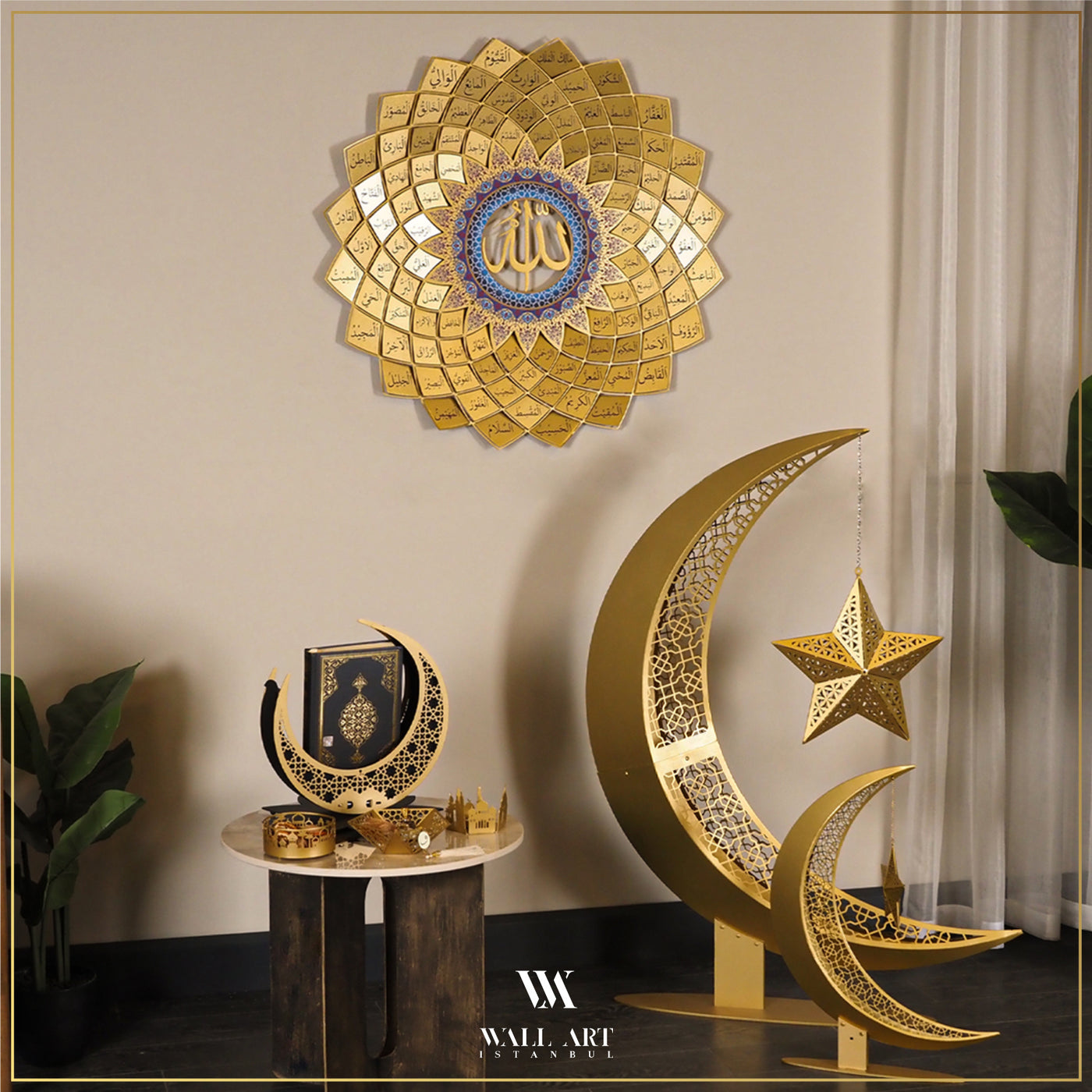 3D Metal Ramadan Moon - WAMH110