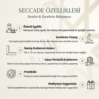 Bordo Renk İpek Kadife Kumaş Seccade (Altın Renk Maraş İşi Nakış) - WAS021