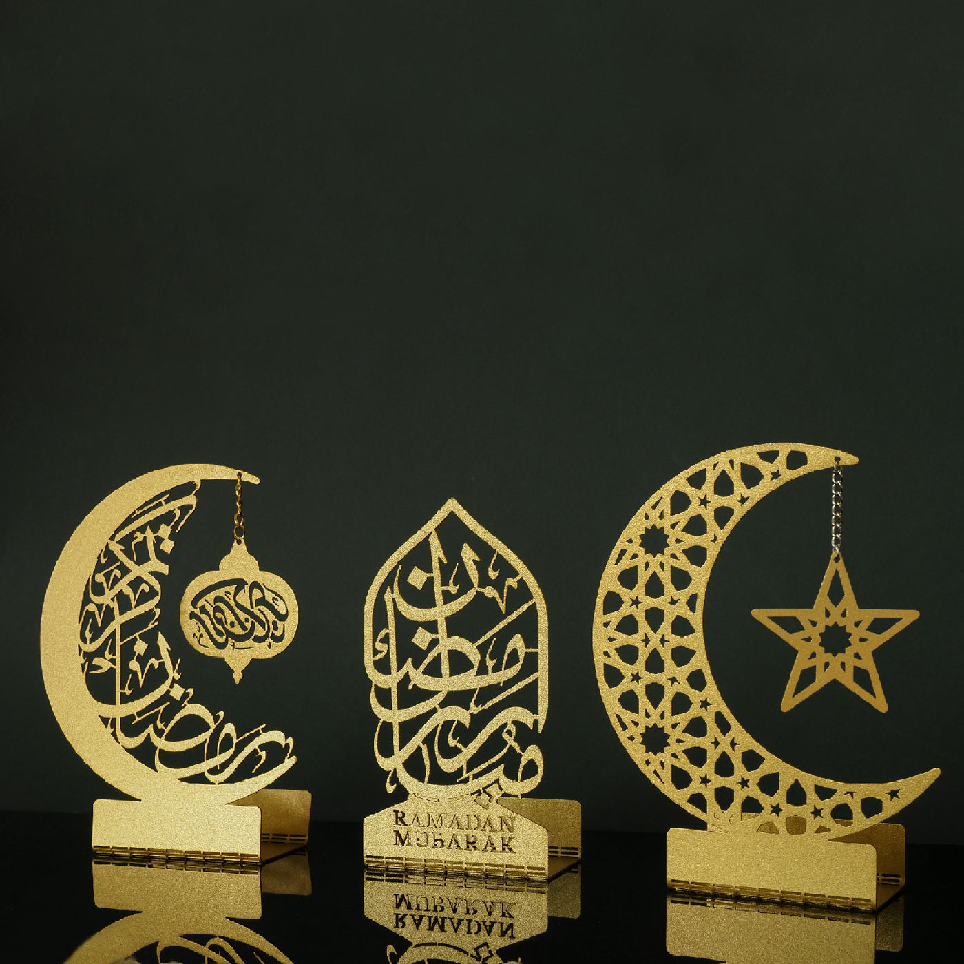 Mübarek Ramazan 3'lü Metal Mumluk Seti - WAMH099
