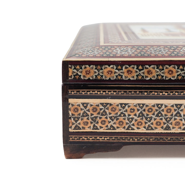 Mescid-i Nebevi El Yapımı Hatem İşlemeli Ahşap Dekoratif Kutu - WAAH228