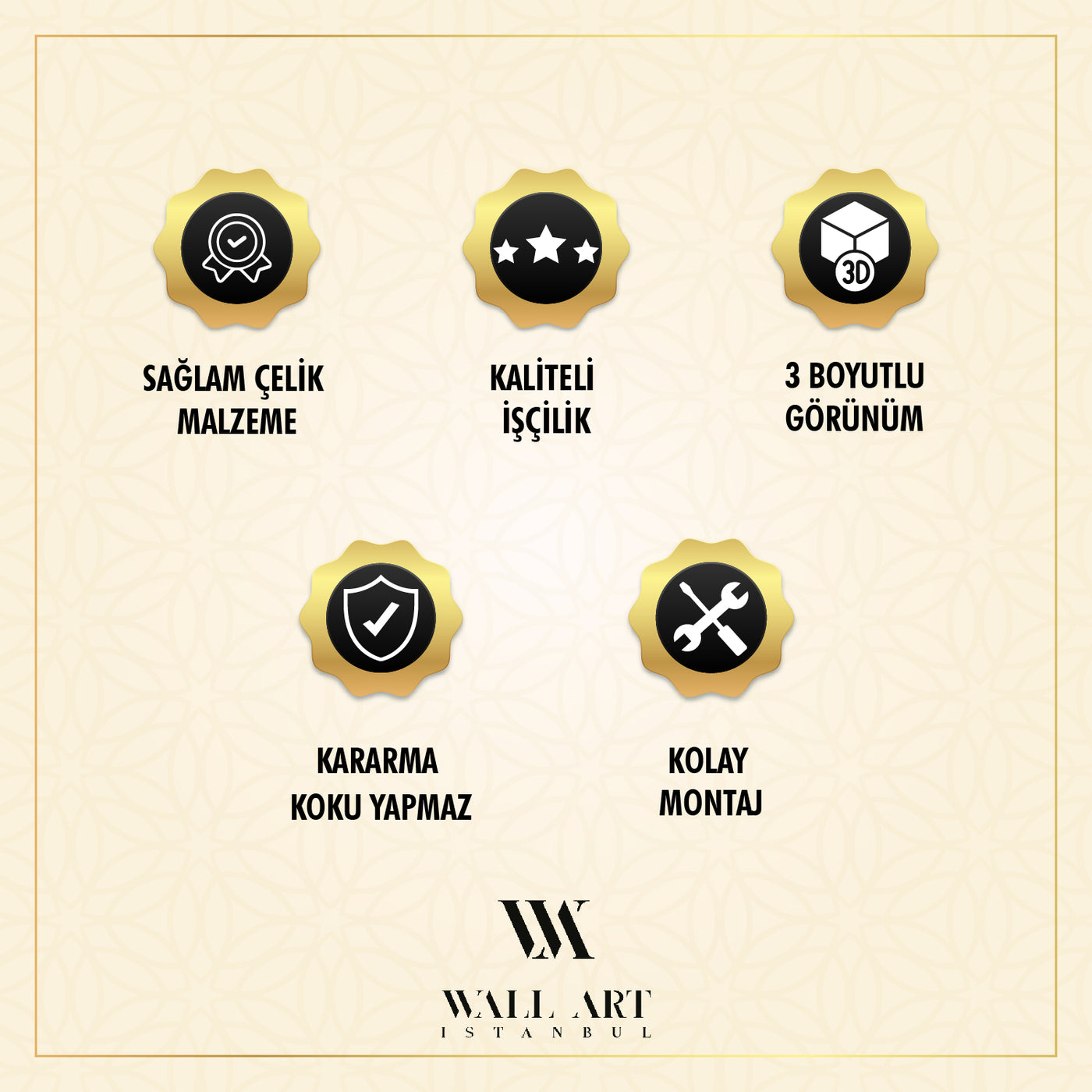 Osmanlı Tuğrası Metal Duvar Tablosu - WAM069