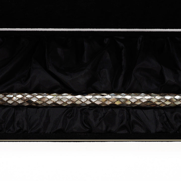 El Yapımı Sedef ve Bakır Tel İşlemeli Ahşap Baston - WAAH478