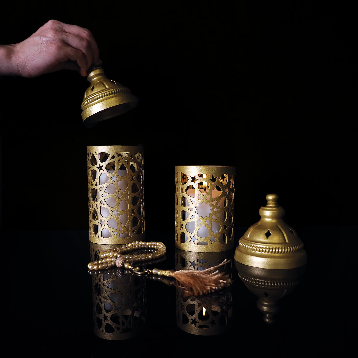 Islamic Metal Candle Holder Set of 2 - WAMH136
