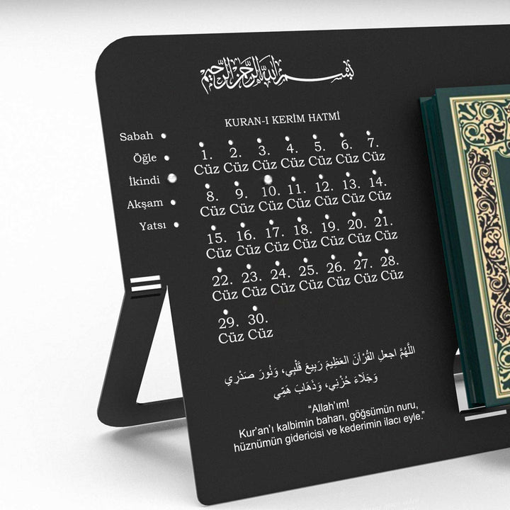 Metal Masaüstü Cüz İlerleme Takibi &amp; Kur’an Standı - WAMH203