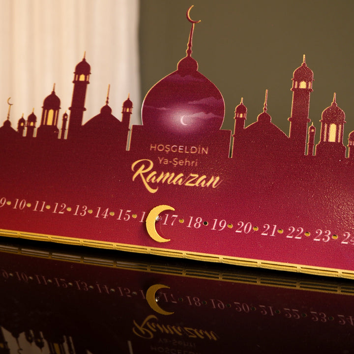 Hoşgeldin Ya Şehri Ramazan Yazılı Metal Masaüstü Ramazan Takvimi - WAMH223