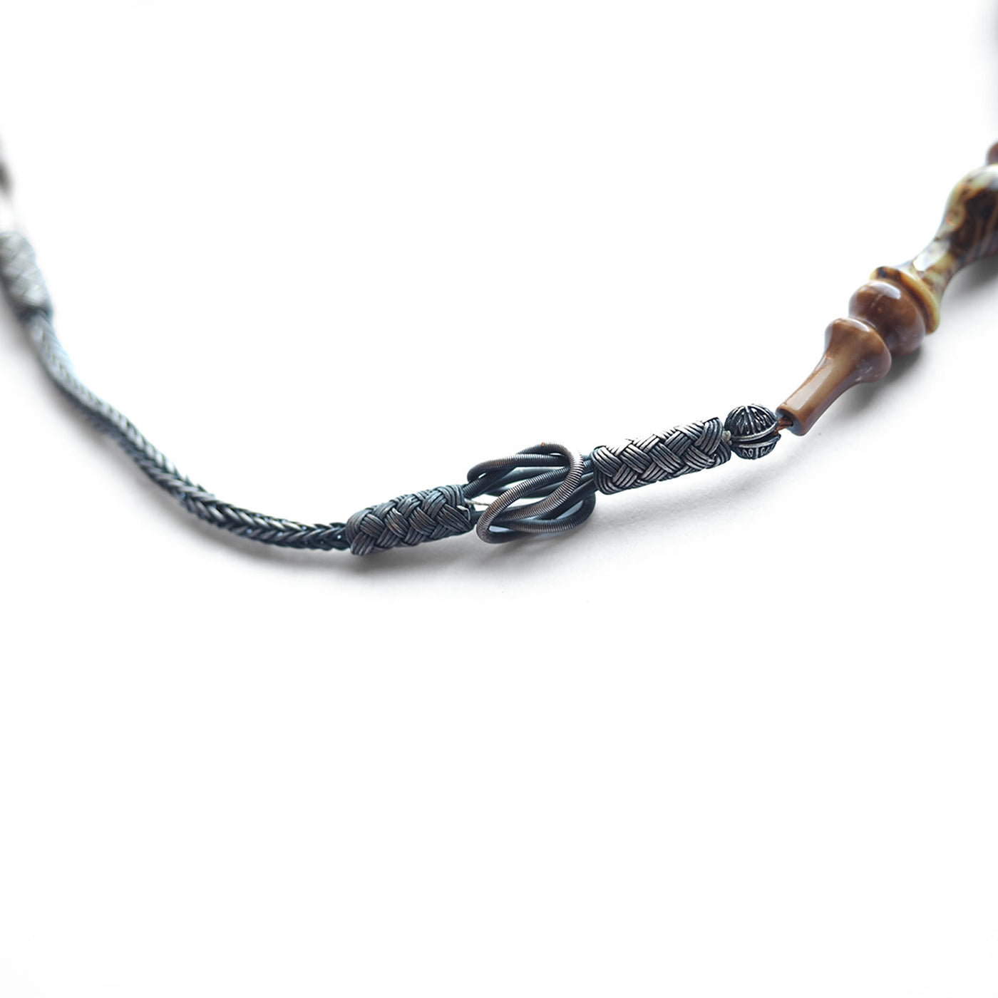 Usta İşçilikli 1000 Ayar Gümüş Kazaz Püskül Kuka Katalin Kombinli Tesbih - WATD137