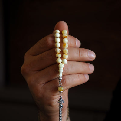 Damla Kehribar Tesbih (Gümüş İmame) – WATD035