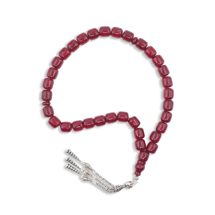 Hareli Rüzgar Gülü Sıkma Kehribar Tesbih - WATD1037