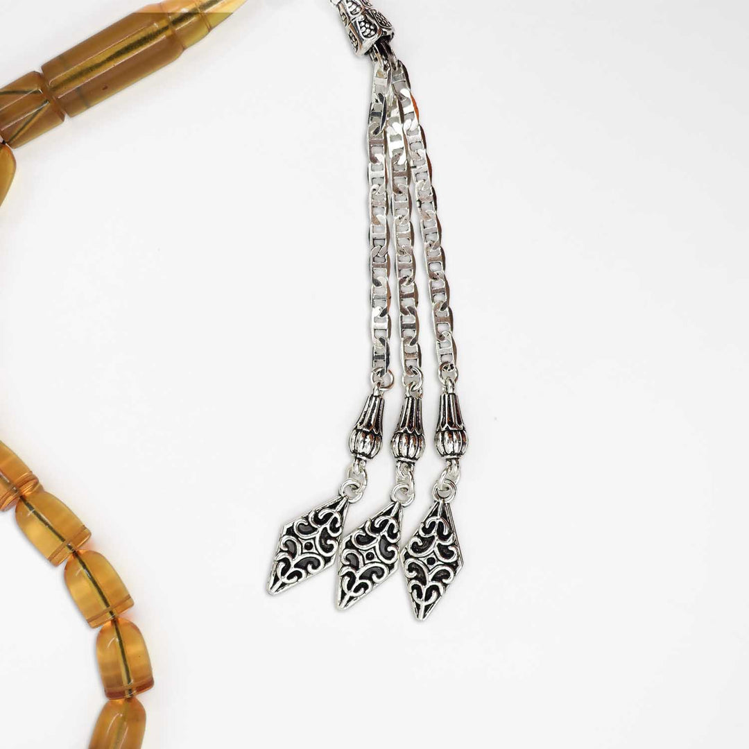 Mermi Model Ateş Kehribar Tesbih - WATD1045