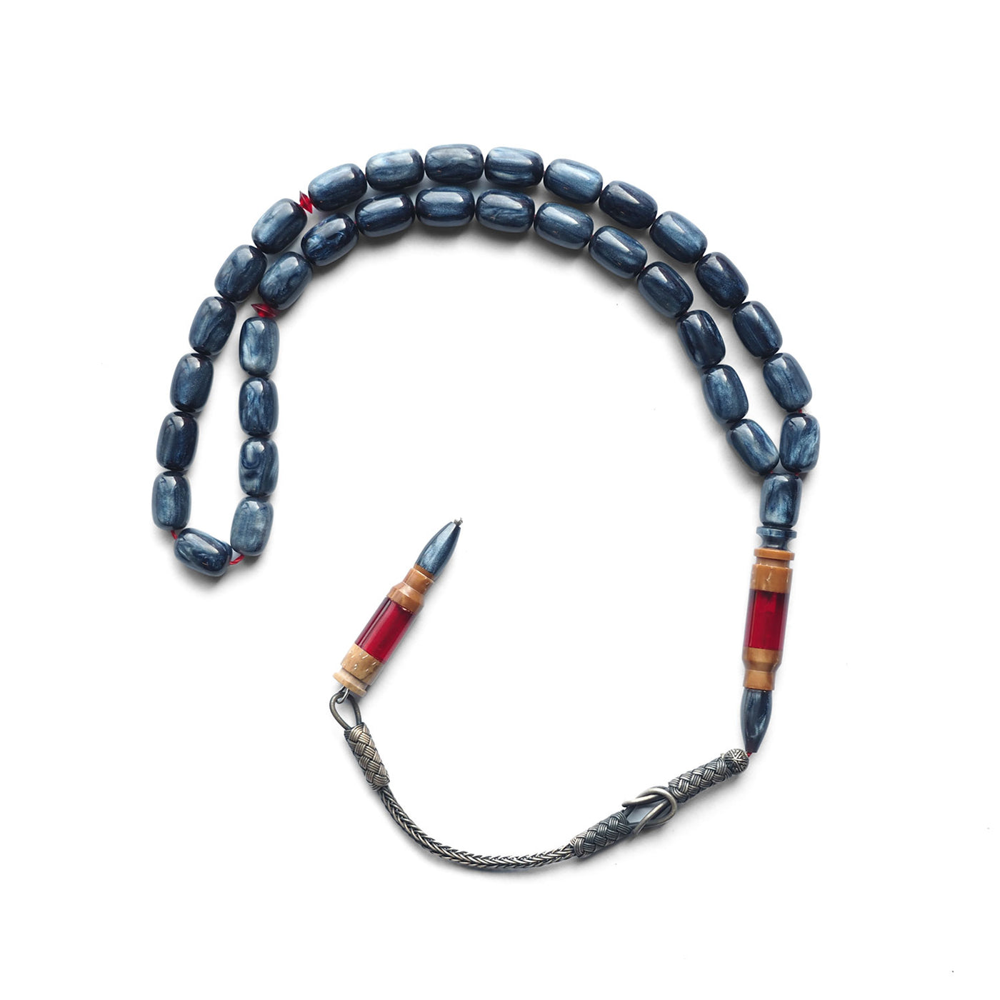 Usta İşçilikli 1000 Ayar Gümüş Kazaz Püskül Kuka Katalin Kombinli Tesbih - WATD151