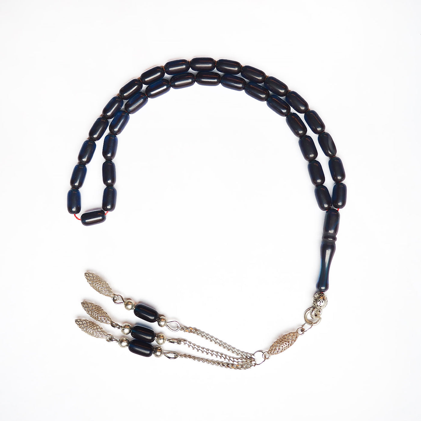 Gümüş Püsküllü Ateş Sıkma Tesbih - WATD182