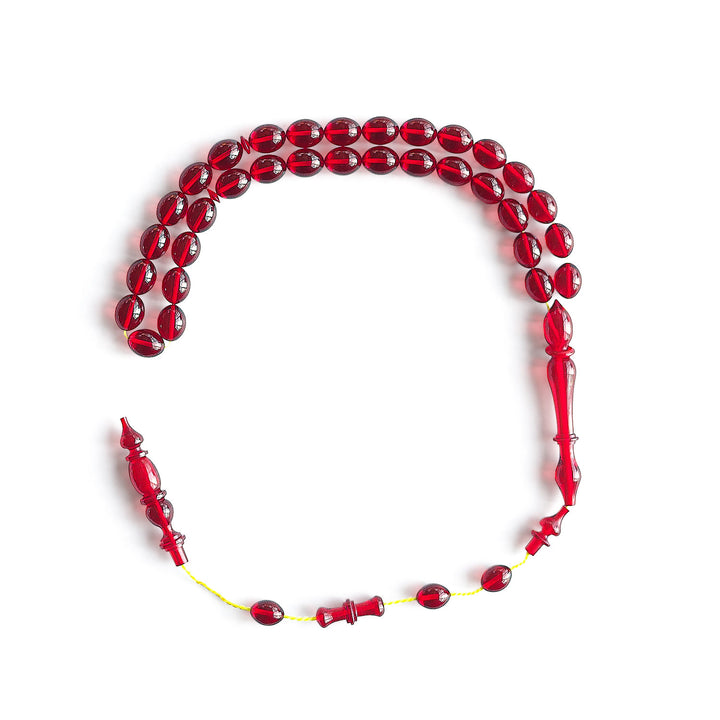 Yumurta Kesim Ateş Kehribar Tesbih - WATD203