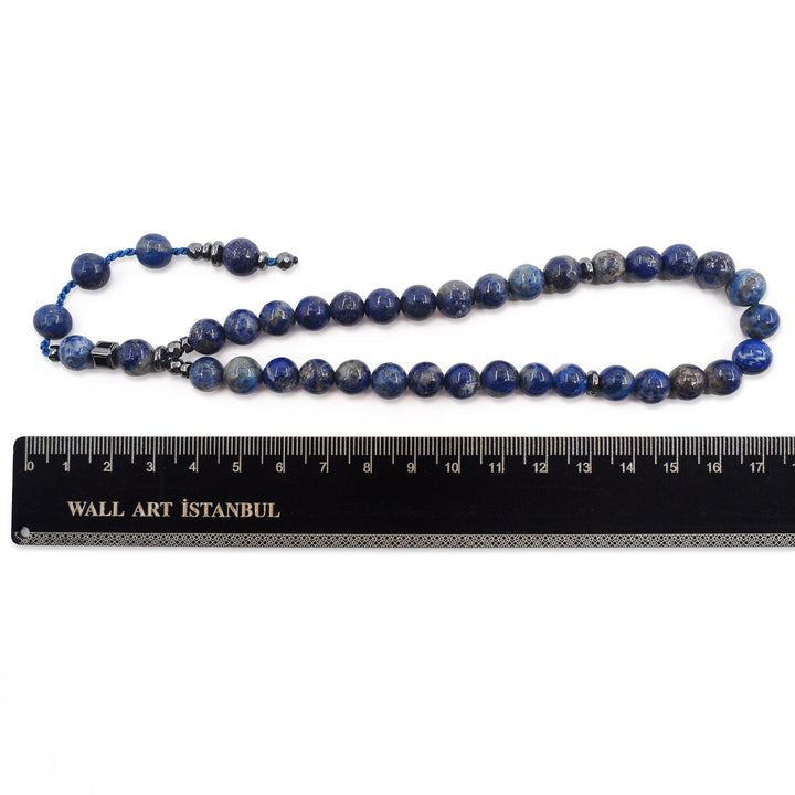 Doğal Lapis Lazuli Taşı Küre Kesim Sistemli Tesbih - WATD798