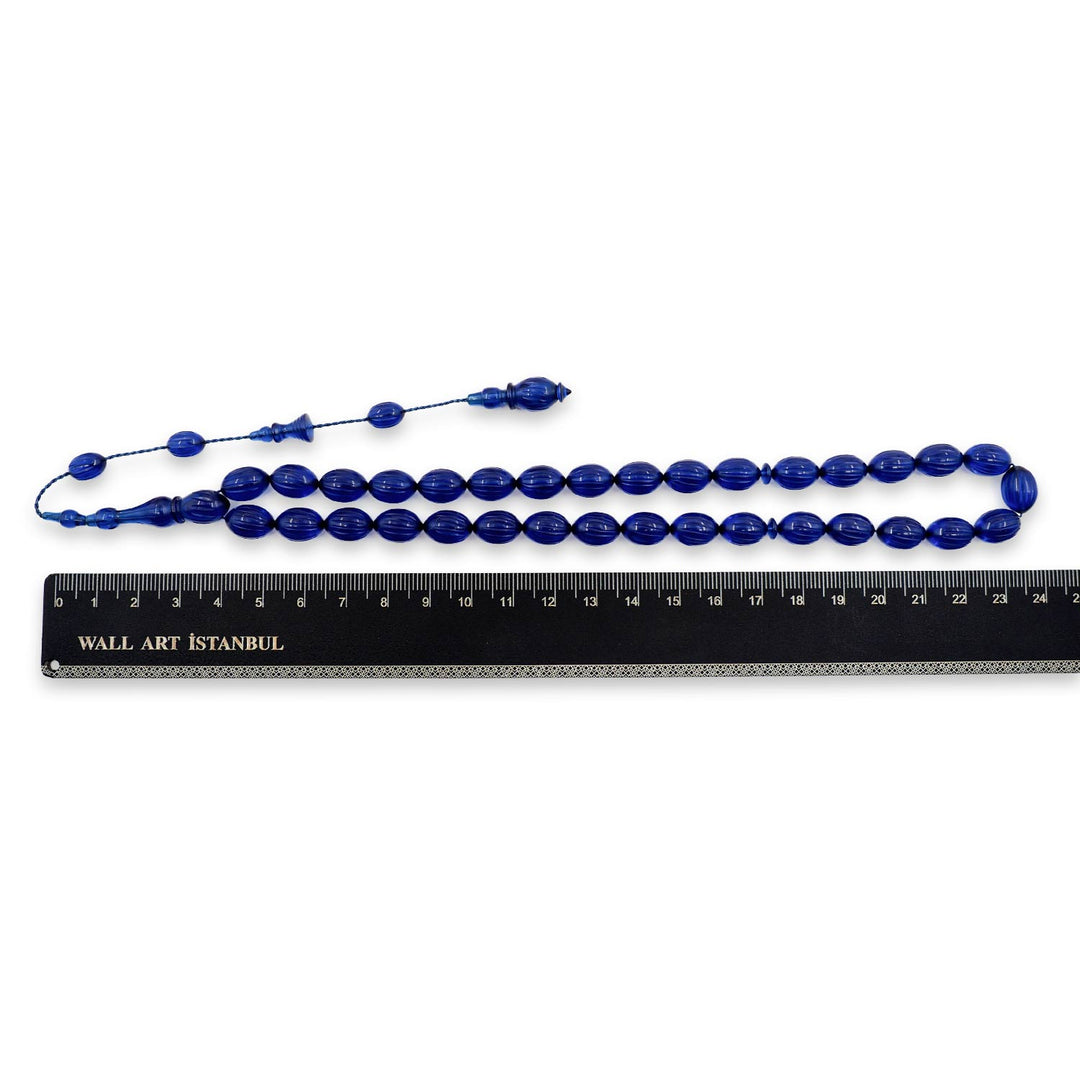 Oyma Sanatı Kalem El İşçilikli Ateş Kehribar Beyzi Kesim Tesbih - WATD875