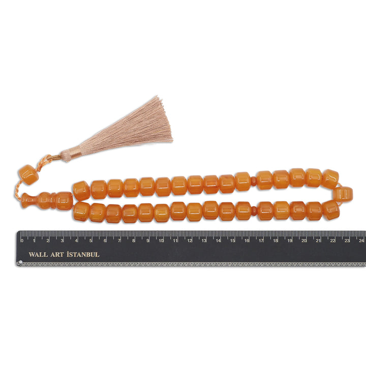 Osmanlı Benzetme Çubuk Ateş Kehribar Tesbih - WATD942