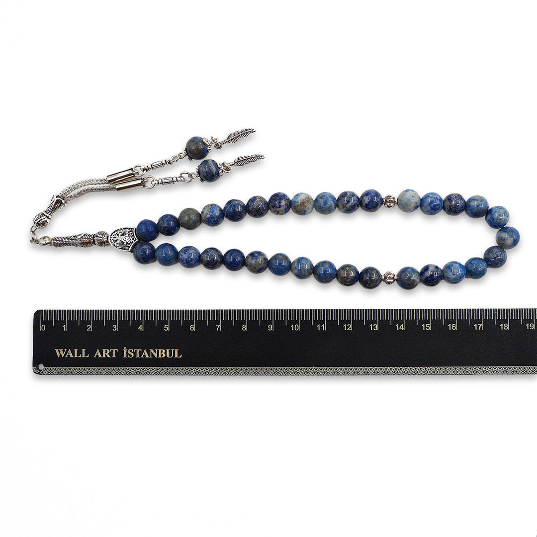 Doğal Lapis Lazuli Taşı Küre Kesim Tesbih - WATD995