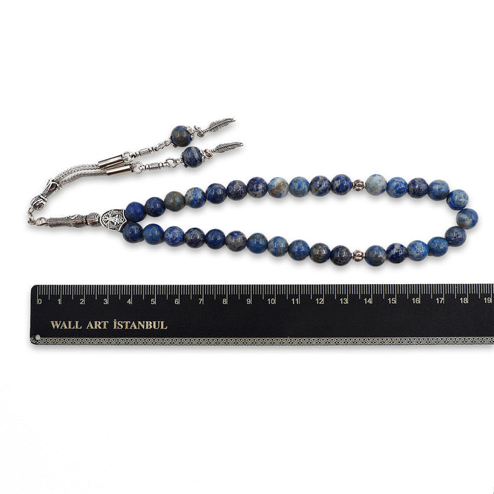 Doğal Lapis Lazuli Taşı Küre Kesim Tesbih - WATD995