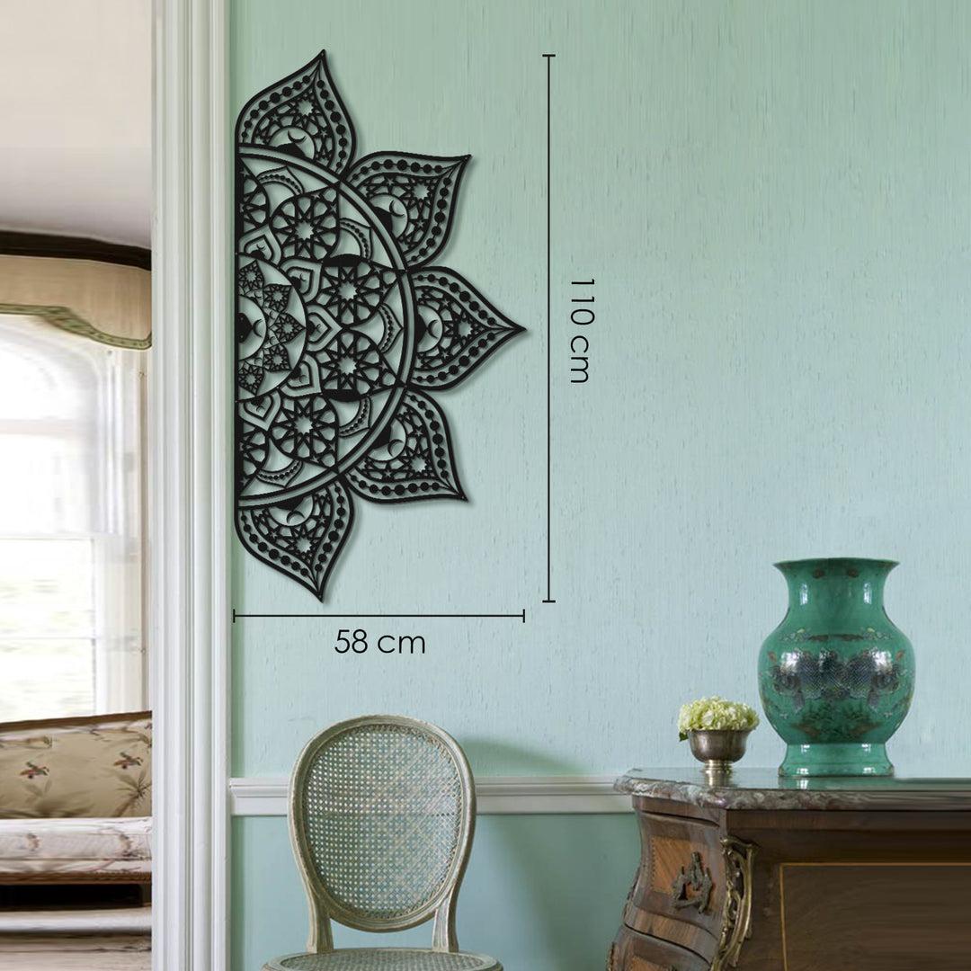 İslami Desenli Metal Mandala Duvar Tablosu (4 Yöne Asılabilir) - WAM163