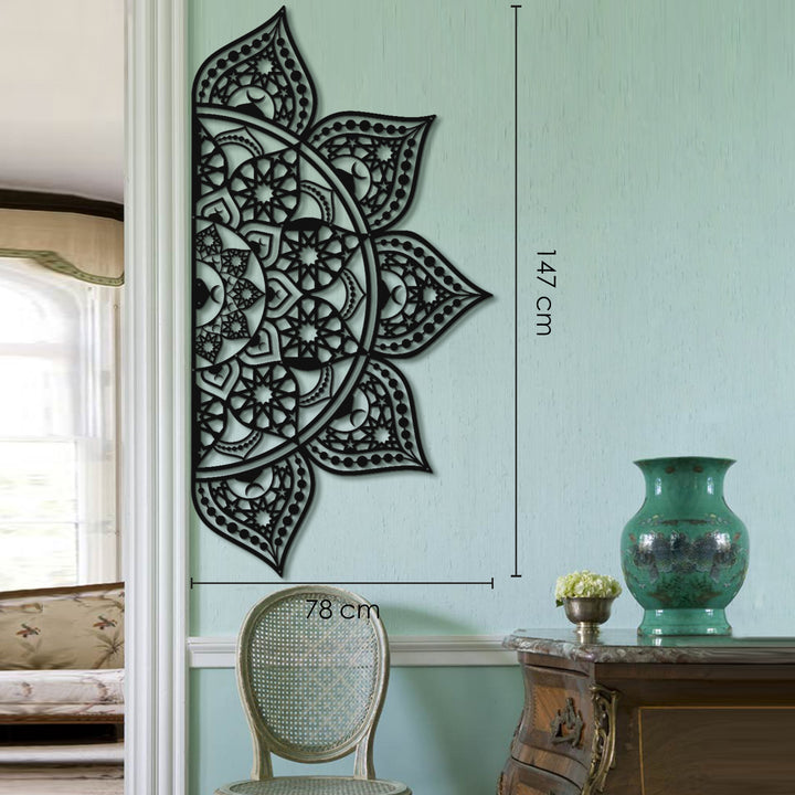 İslami Desenli Metal Mandala Duvar Tablosu (4 Yöne Asılabilir) - WAM163