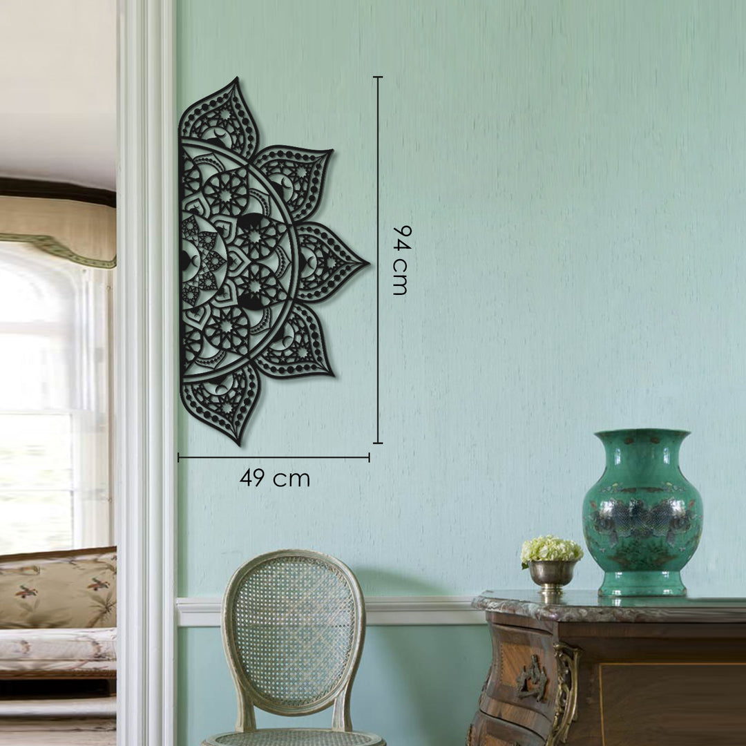 İslami Desenli Metal Mandala Duvar Tablosu (4 Yöne Asılabilir) - WAM163