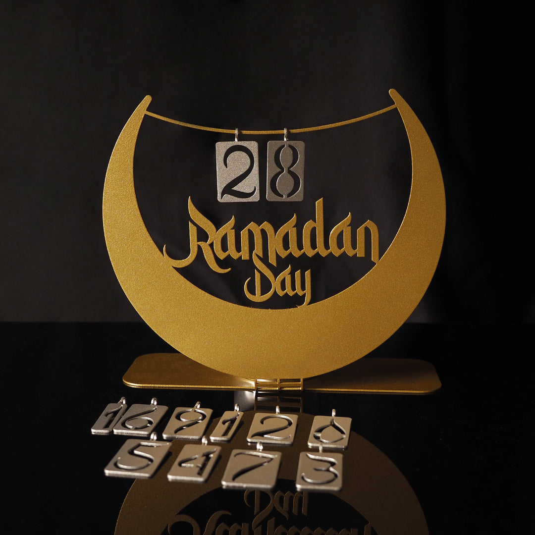 "Ramadan Day" Yazılı Metal Masaüstü Ramazan Takvimi - WAMH125