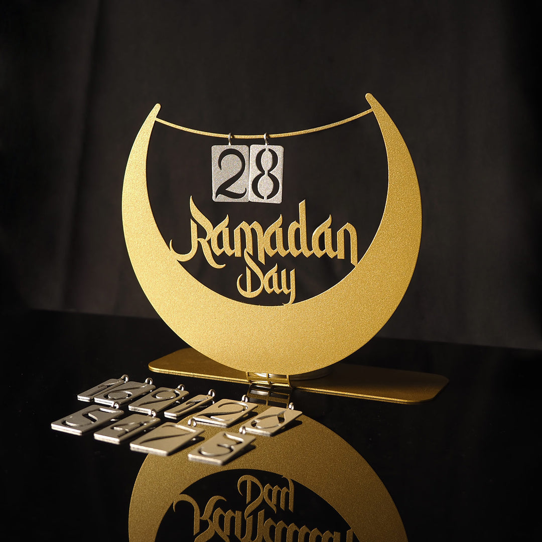 "Ramadan Day" Yazılı Metal Masaüstü Ramazan Takvimi - WAMH125