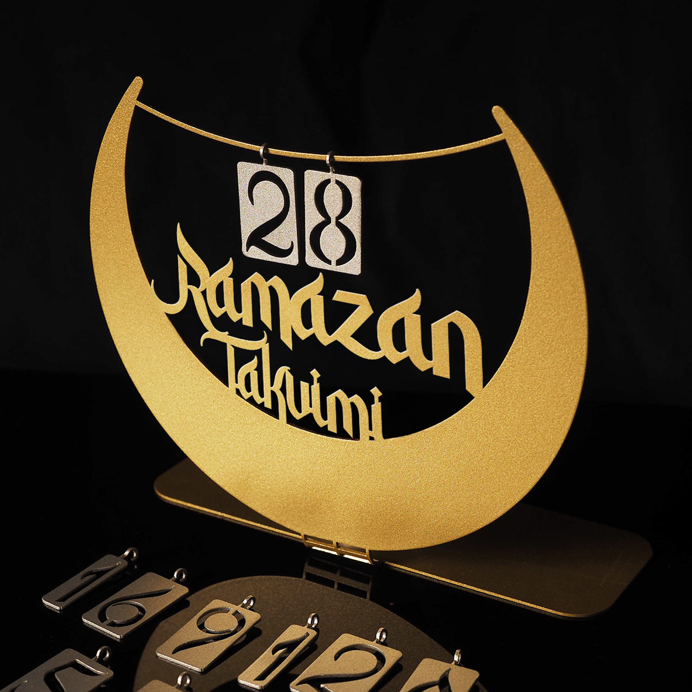 Ramazan Takvimi Yazılı Metal Masaüstü Dekor - WAMH147