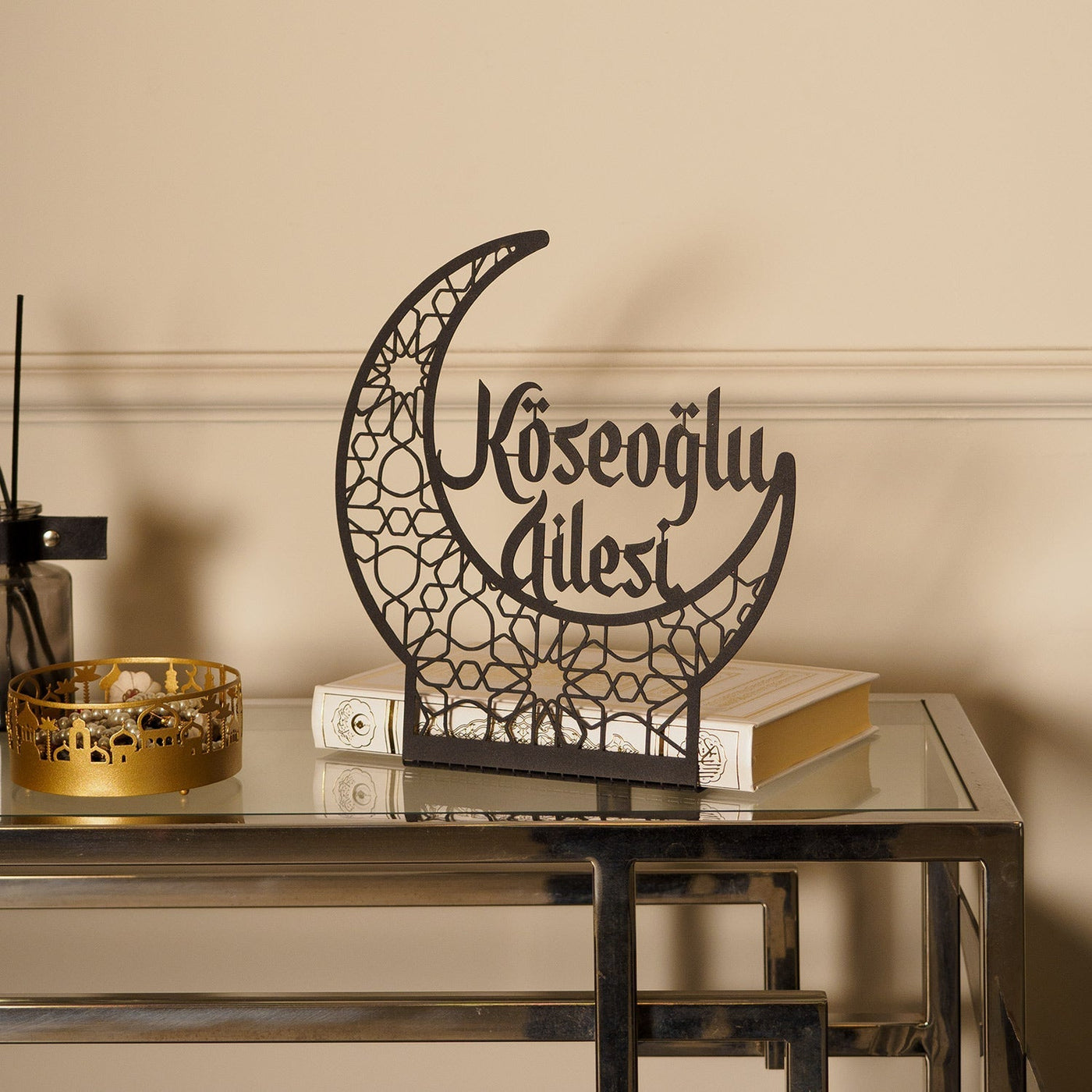 Kişiye Özel Hilal Ay Metal Masa Üstü Dekoru - WAMH154