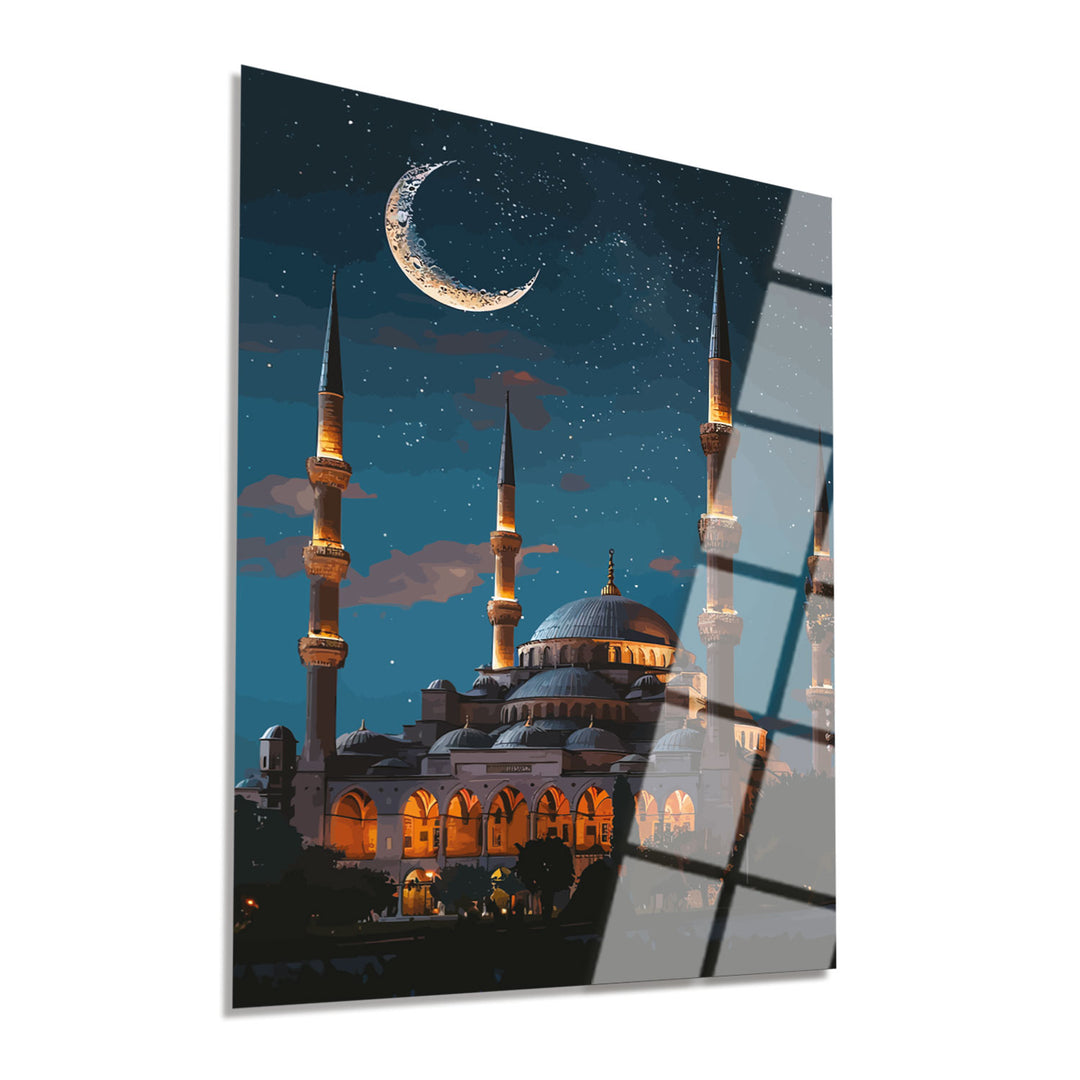 Ay Işığında Sultanahmet Camii Cam Tablo - WTC060