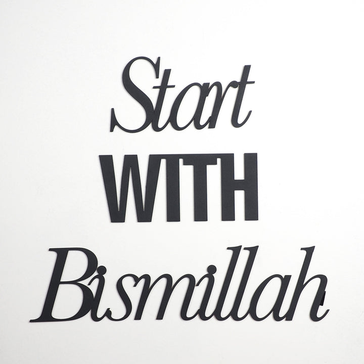 FIRSAT - Start With Bismillah Metal Duvar Tablosu - WAM133