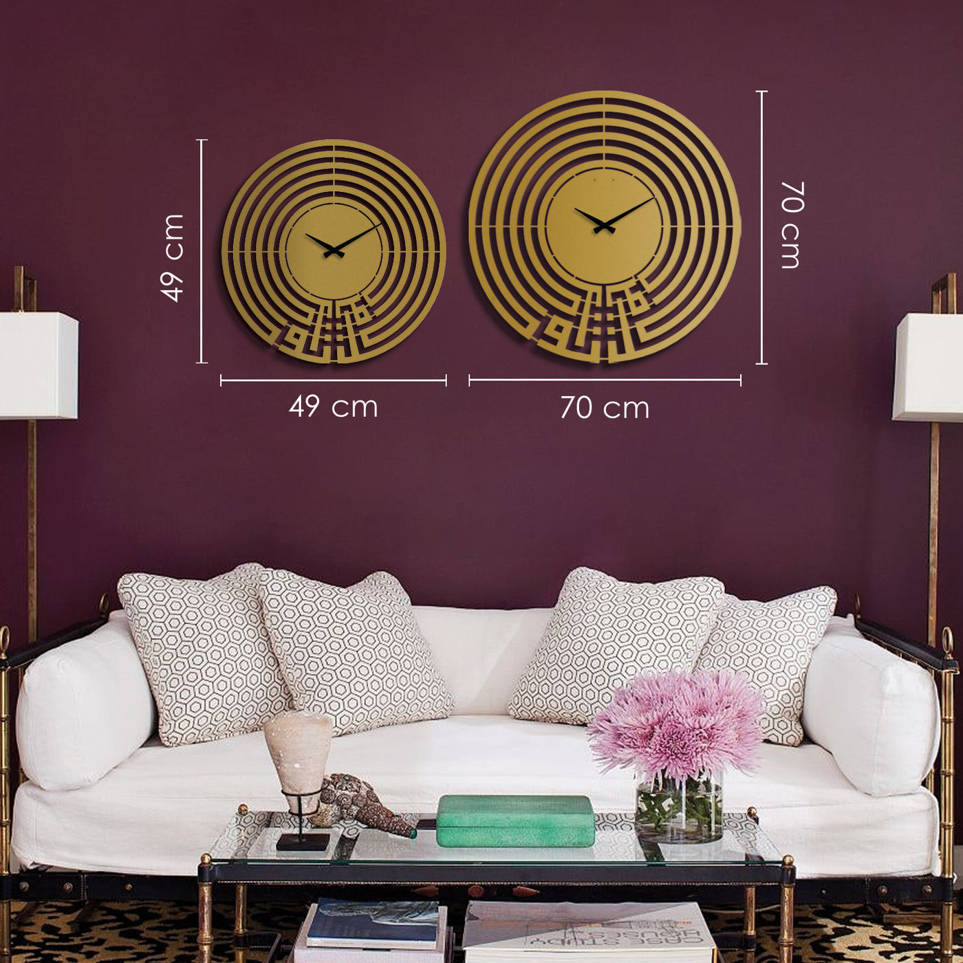 Tawakkul Kufic Metal Islamic Wall Clock - WAMS004