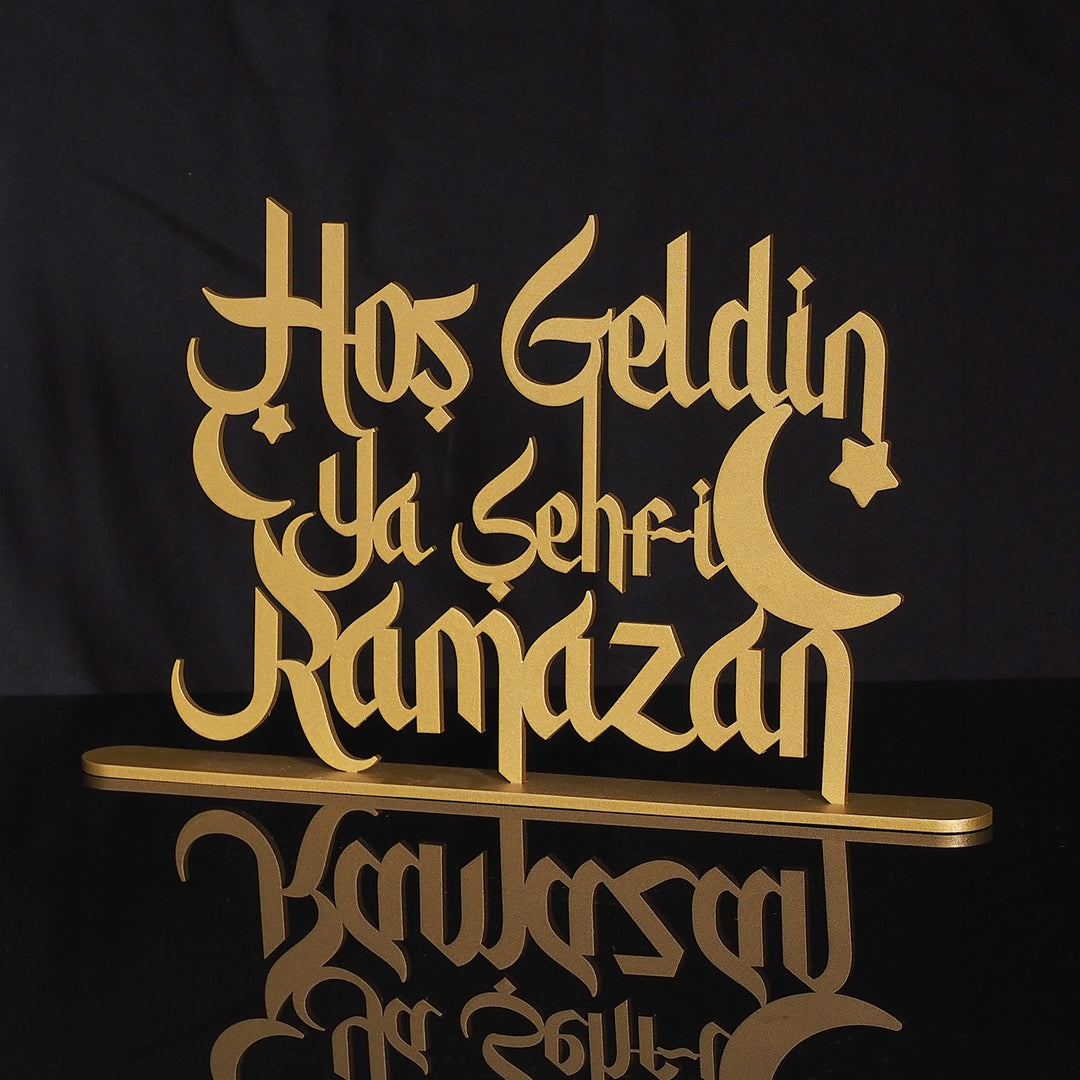Hoş Geldin Ya Şehri Ramazan Yazılı Metal Masaüstü Dekor - WAMH129