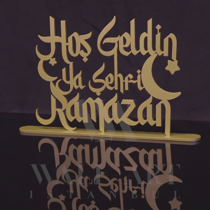 Hoşgeldin Ya Şehri Ramazan Metal Masaüstü Dekor - Ramazan Süslemeleri