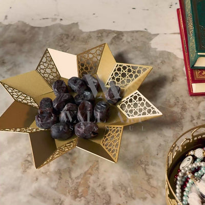 Set of 3 Metal Ramadan Tray with Mosque Pattern - WAMH127