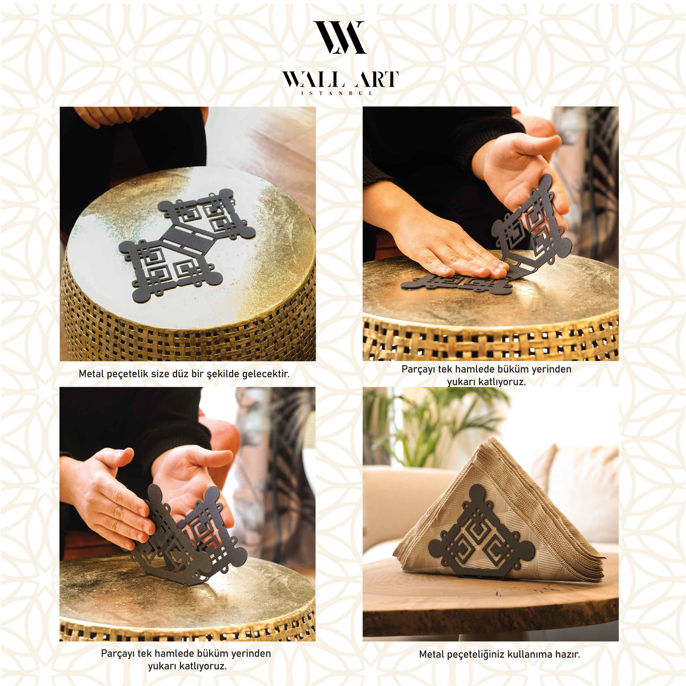Islamic Pattern Metal Napkin Holder - WAMH070