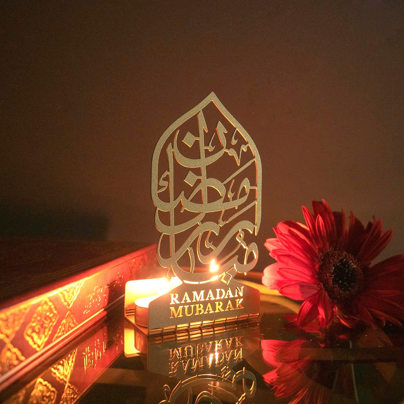 Ramadan Mubarak Metal Mumluk - Ramazan Süslemeleri