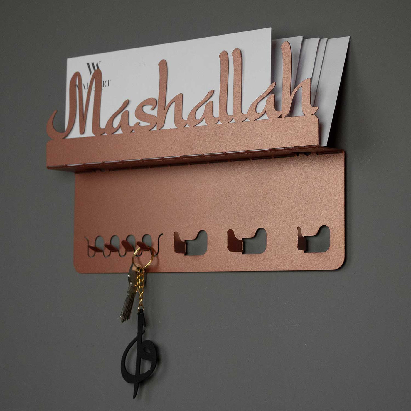 Maşallah Yazılı Metal Duvar Anahtarlığı - Ramazan Süslemeleri