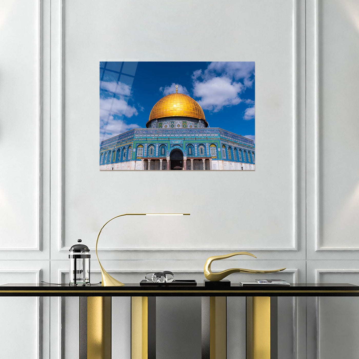 لوحة جدارية إسلامية زجاجية للمسجد قبة الصخرة - WTC032