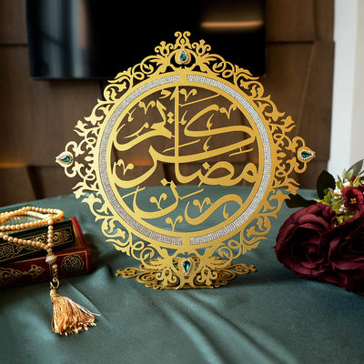 Mubarak Ramazan Taşlı Metal Masaüstü Dekor - Ramazan Süslemeleri