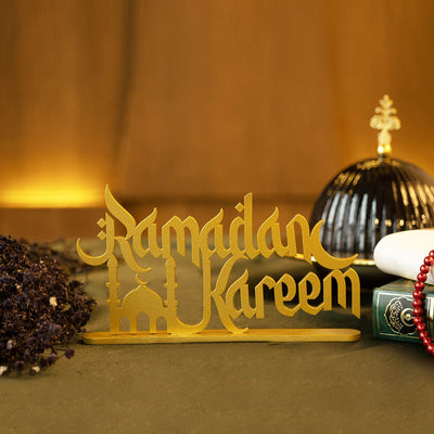 3 lü Ramazan Dekor Seti - Metal Ramadan Mubarak, Ramadan Kareem & Eid Mubarak  - WAMH121