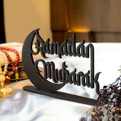 Metal Ramadan Mubarak Masaüstü Dekor - Ramazan Süslemeleri